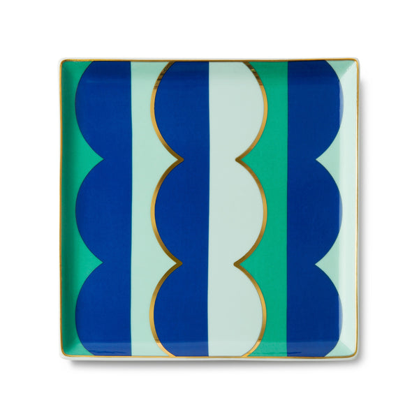 Octaevo 'Riviera Wave' Ceramic Tray - Blue