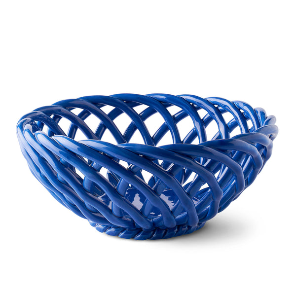 Sicilia Ceramic Basket - Large Blue