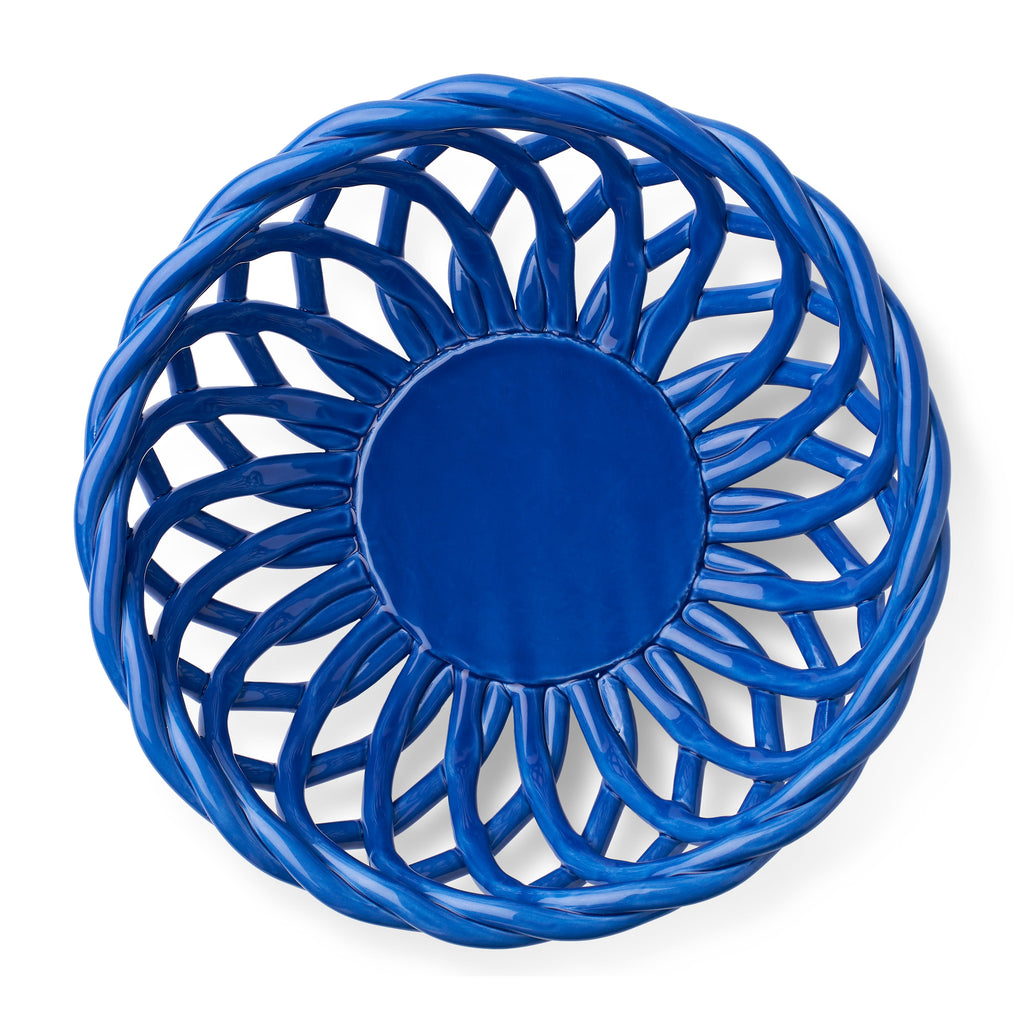 Octaevo Sicilia Ceramic Basket - Large Blue Top
