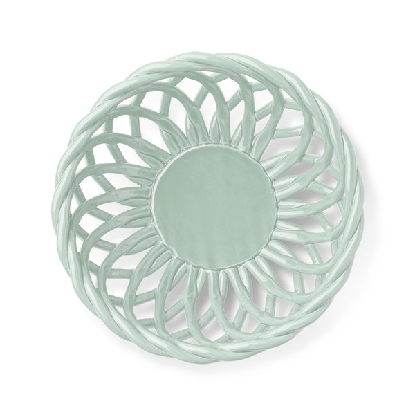 Octaevo 'Sicilia' Ceramic Basket - Large Light Mint Top