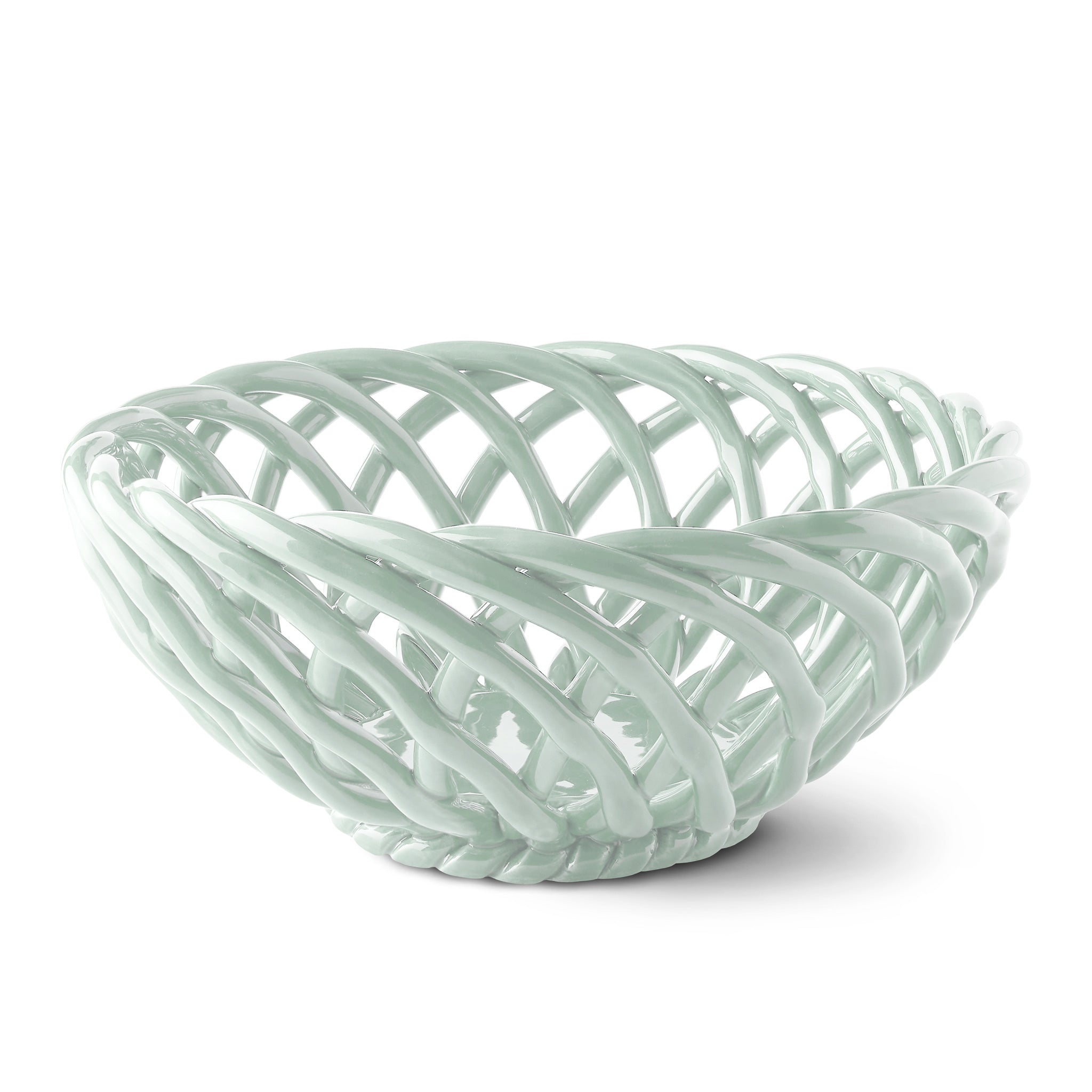 Octaevo 'Sicilia' Ceramic Basket - Large Light Mint