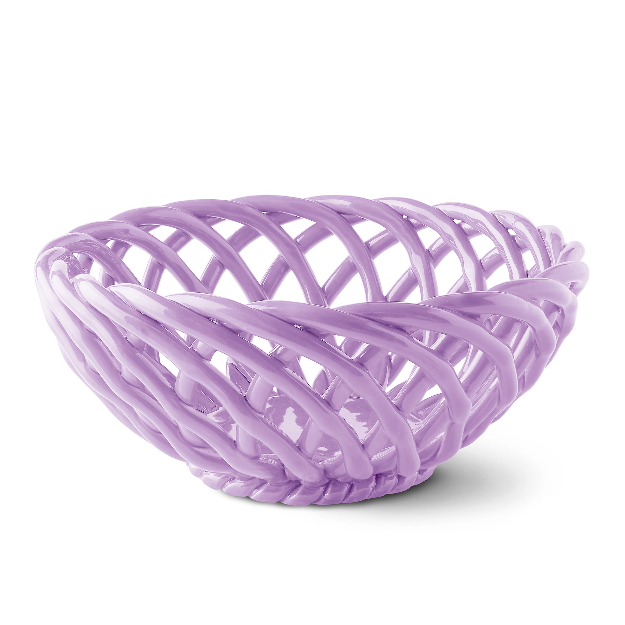 Octaevo 'Sicilia' Ceramic Basket - Large Lilac