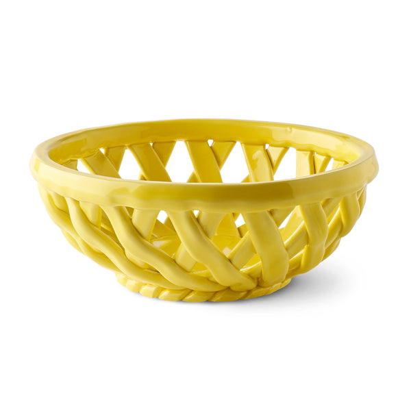 Octaevo Sicilia Ceramic Basket - Small Yellow