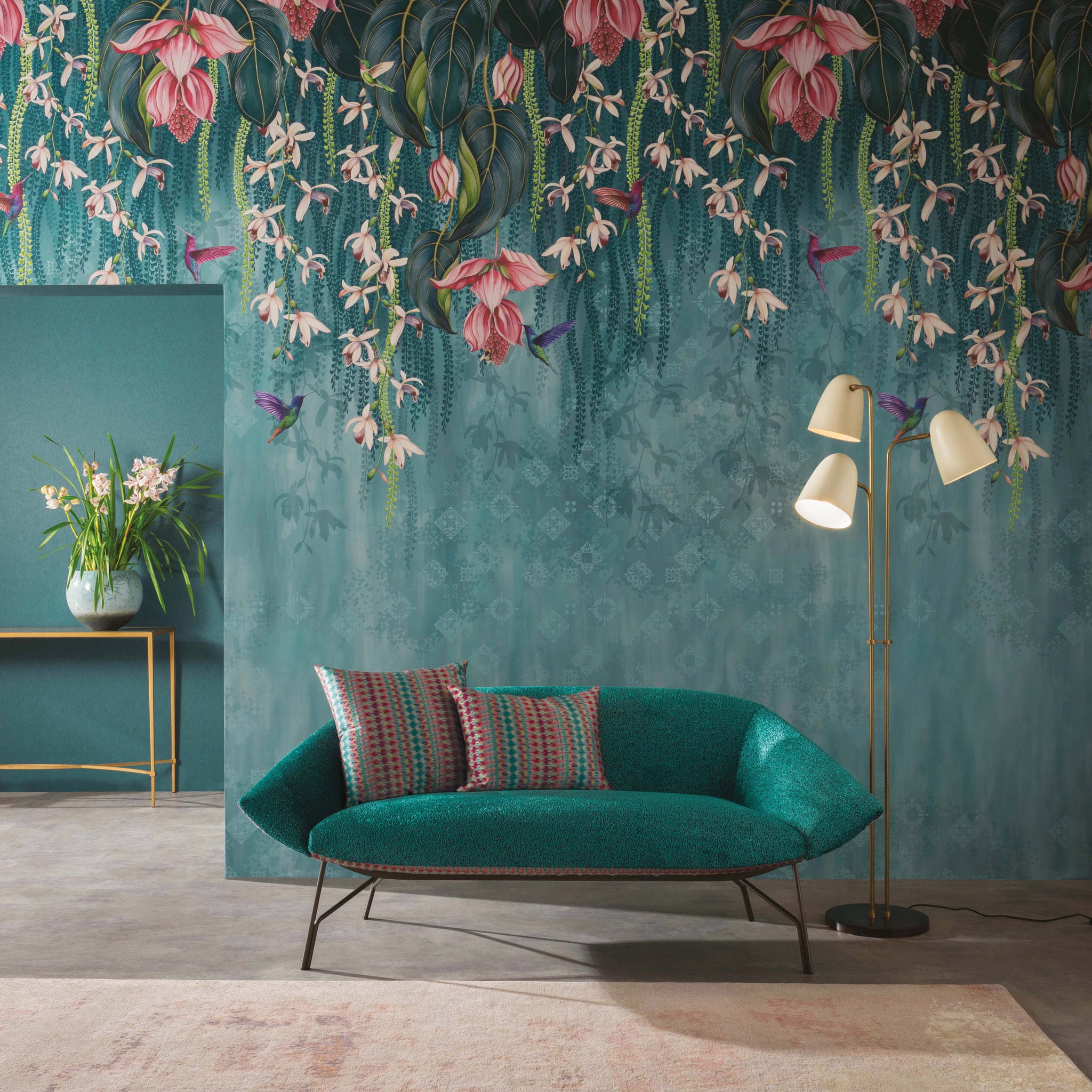 Osborne & Little 'Trailing Orchid' Wallpaper Roomset