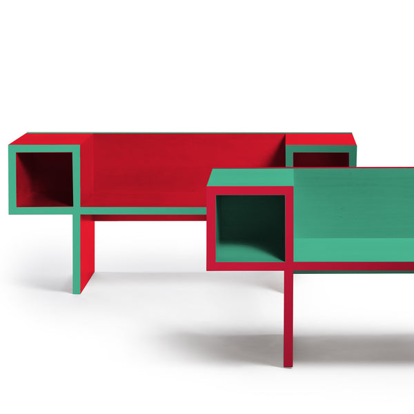 Canton Bench - Red/Green