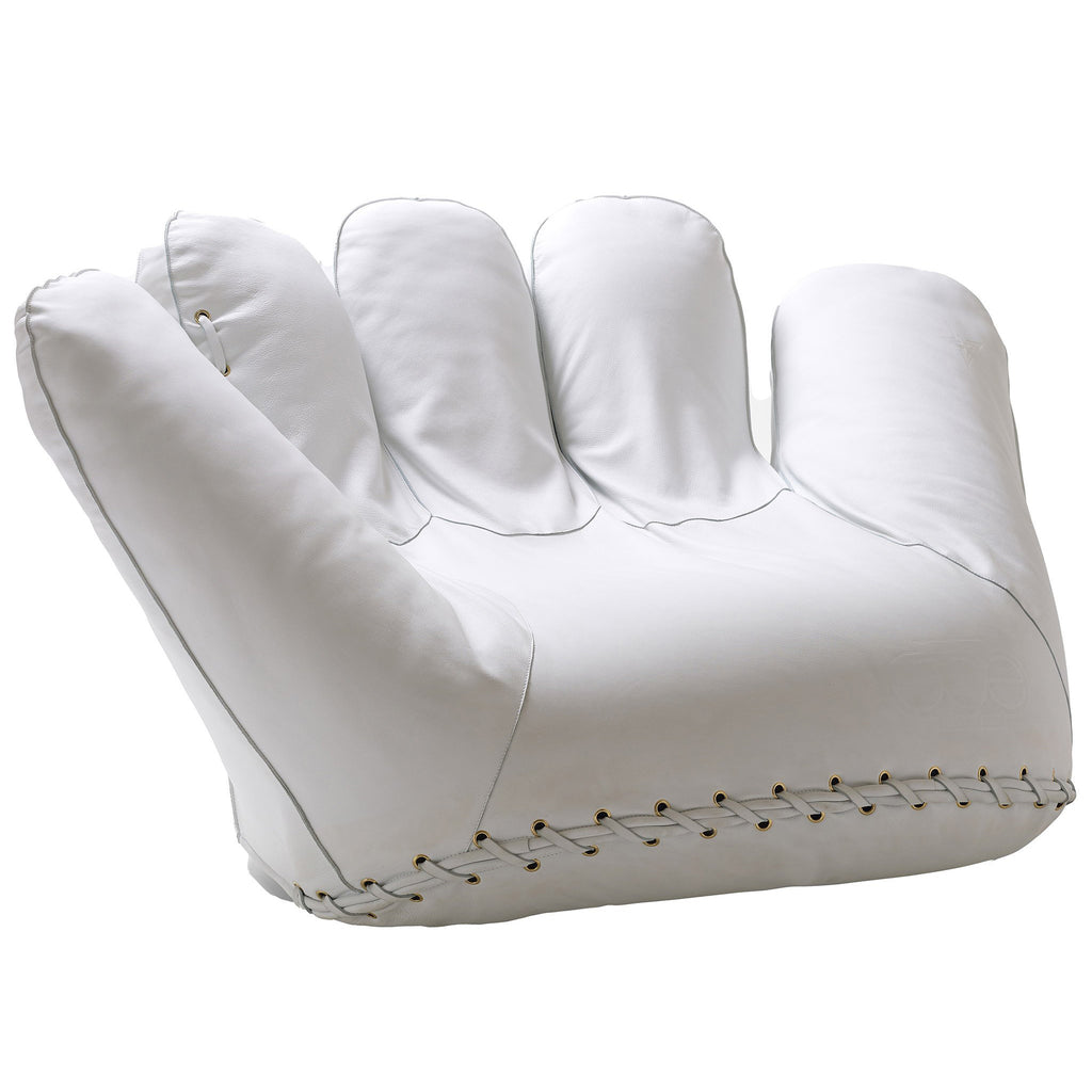 Poltronova 'Joe' Baseball Glove Armchair White Leather