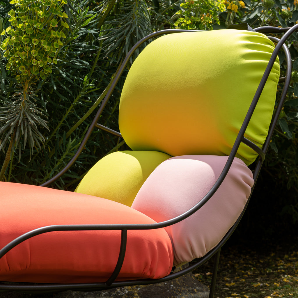Poltronova 'Plasma' Armchair & Footstool by Nigel Coates Outdoor Scene Upholstery Detail