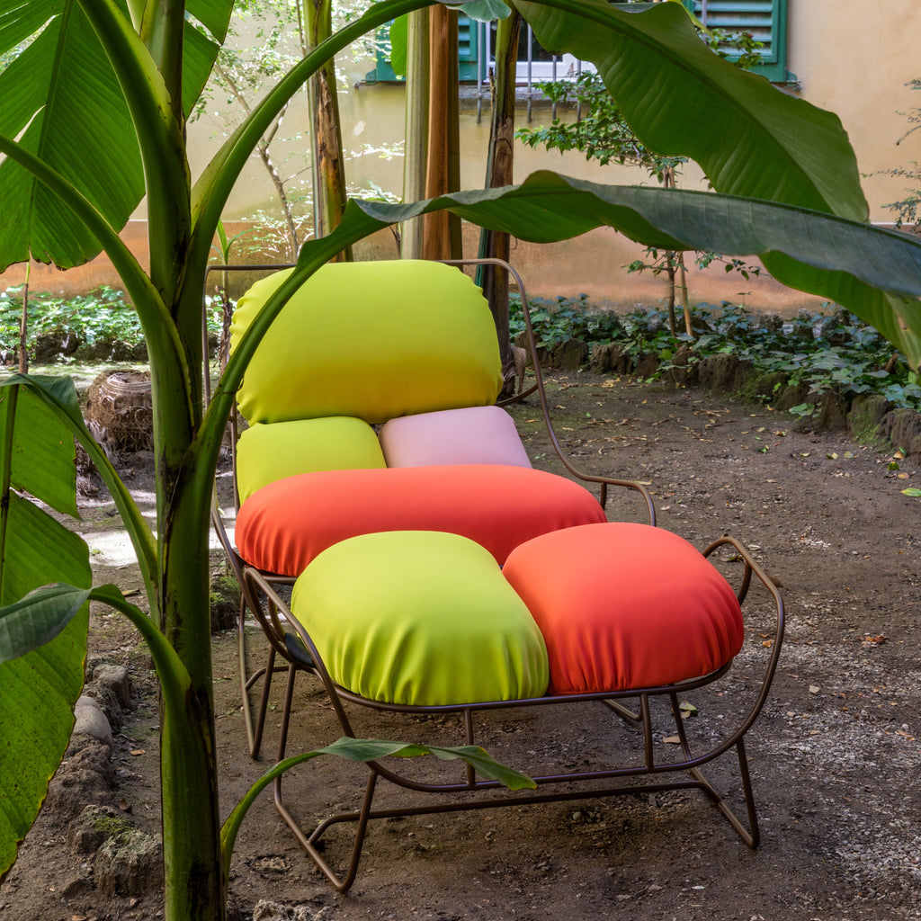 Poltronova 'Plasma' Armchair & Footstool by Nigel Coates Outdoor Scene