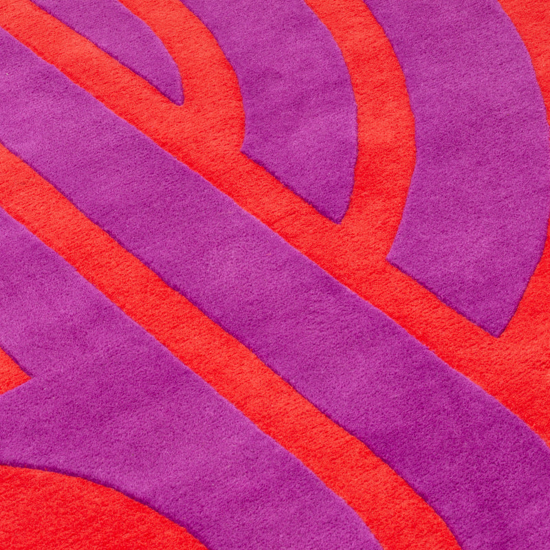 Poltronova Tappeto 'Sofo' Rug - Pink/Orange Angled View 3
