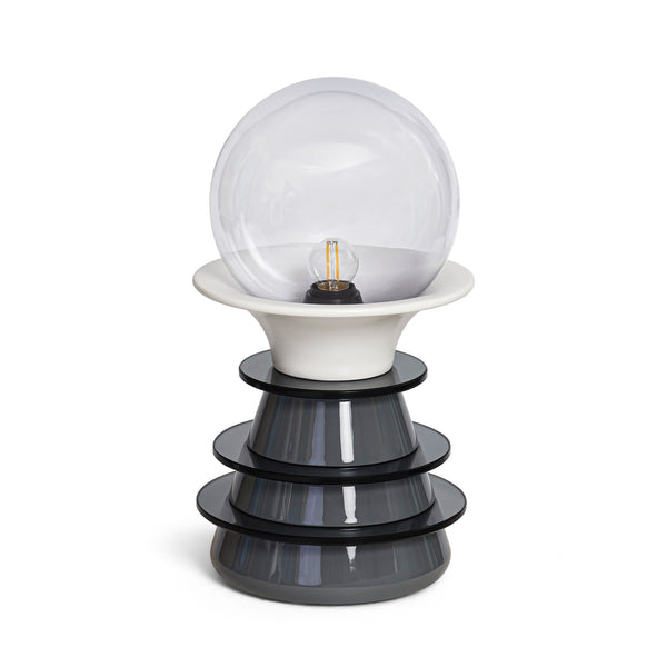 Scapin Collezioni 'Catodo Table' Lamp by Elena Salmistraro - Dark Grey Clear Glass