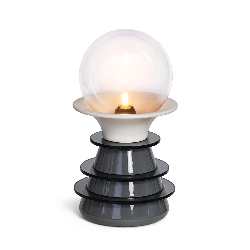 Scapin Collezioni 'Catodo Table' Lamp by Elena Salmistraro - Dark Grey Clear Glass
