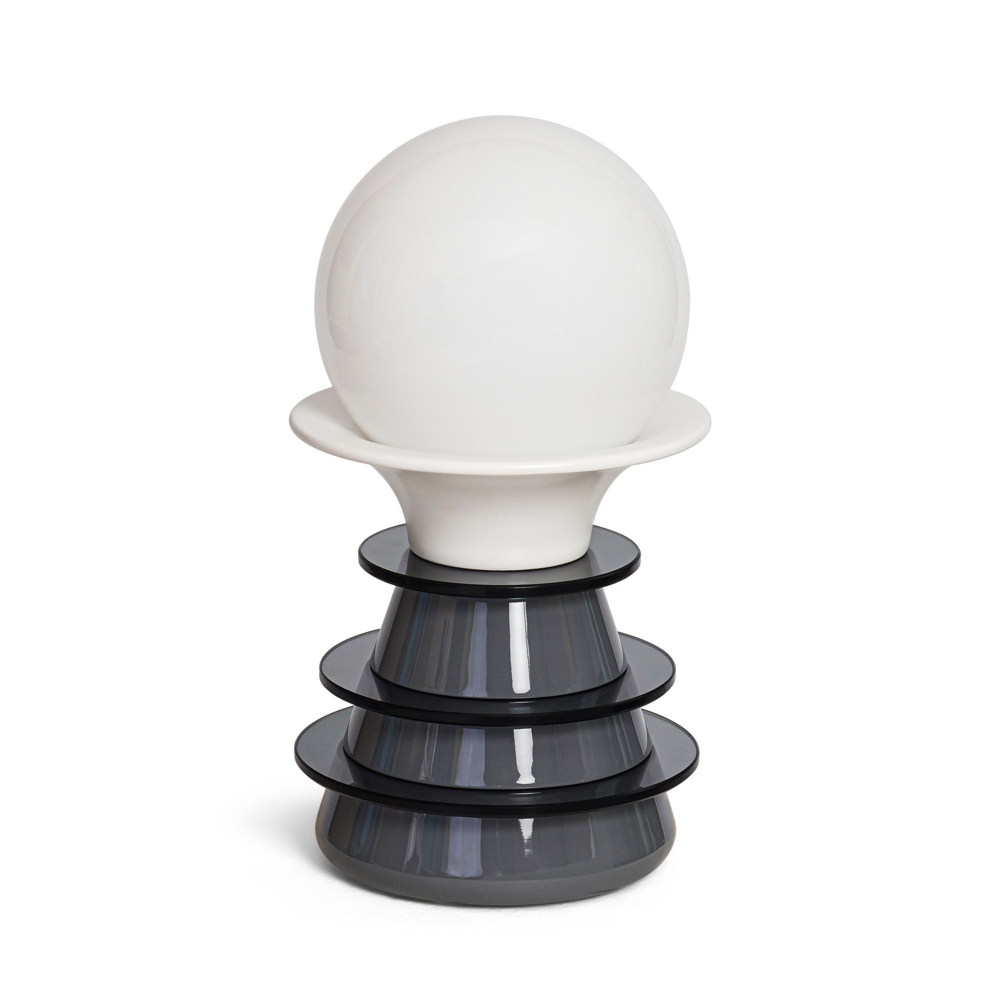 Scapin Collezioni 'Catodo Table' Lamp by Elena Salmistraro - Dark Grey Frosted Glass