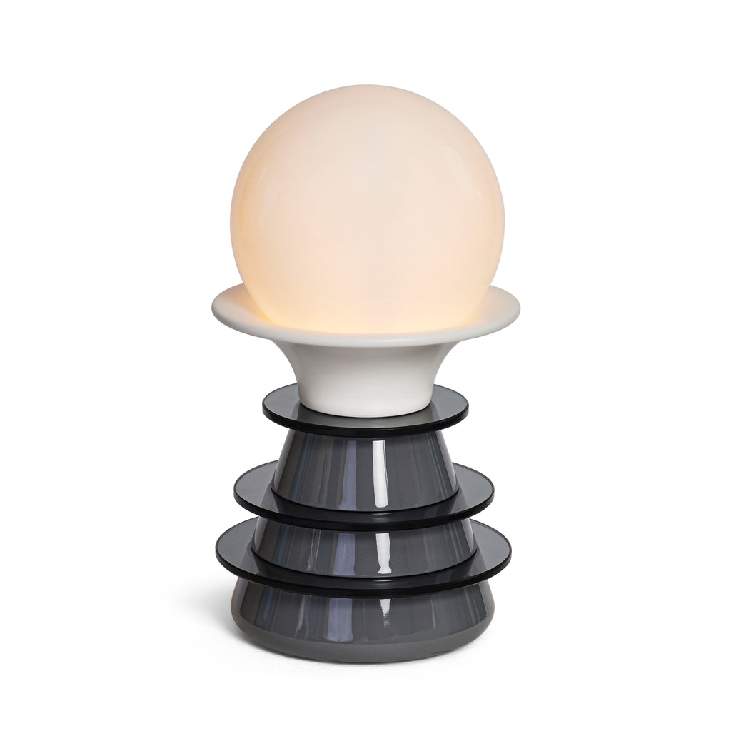 Scapin Collezioni 'Catodo Table' Lamp by Elena Salmistraro - Dark Grey Frosted Glass