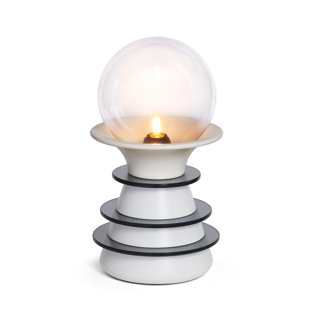 Scapin Collezioni 'Catodo Table' Lamp by Elena Salmistraro - Light Grey Clear