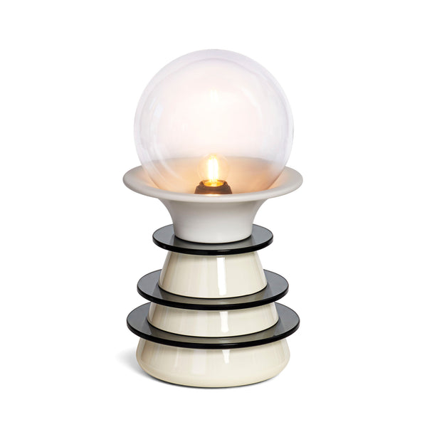 Scapin Collezioni 'Catodo' Table Lamp by Elena Salmistraro - Oyster White Clear Glass