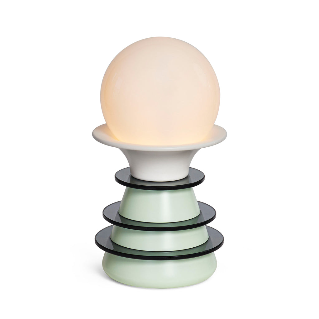 Scapin Collezioni 'Catodo' Table Lamp by Elena Salmistraro - Pale Green Frosted