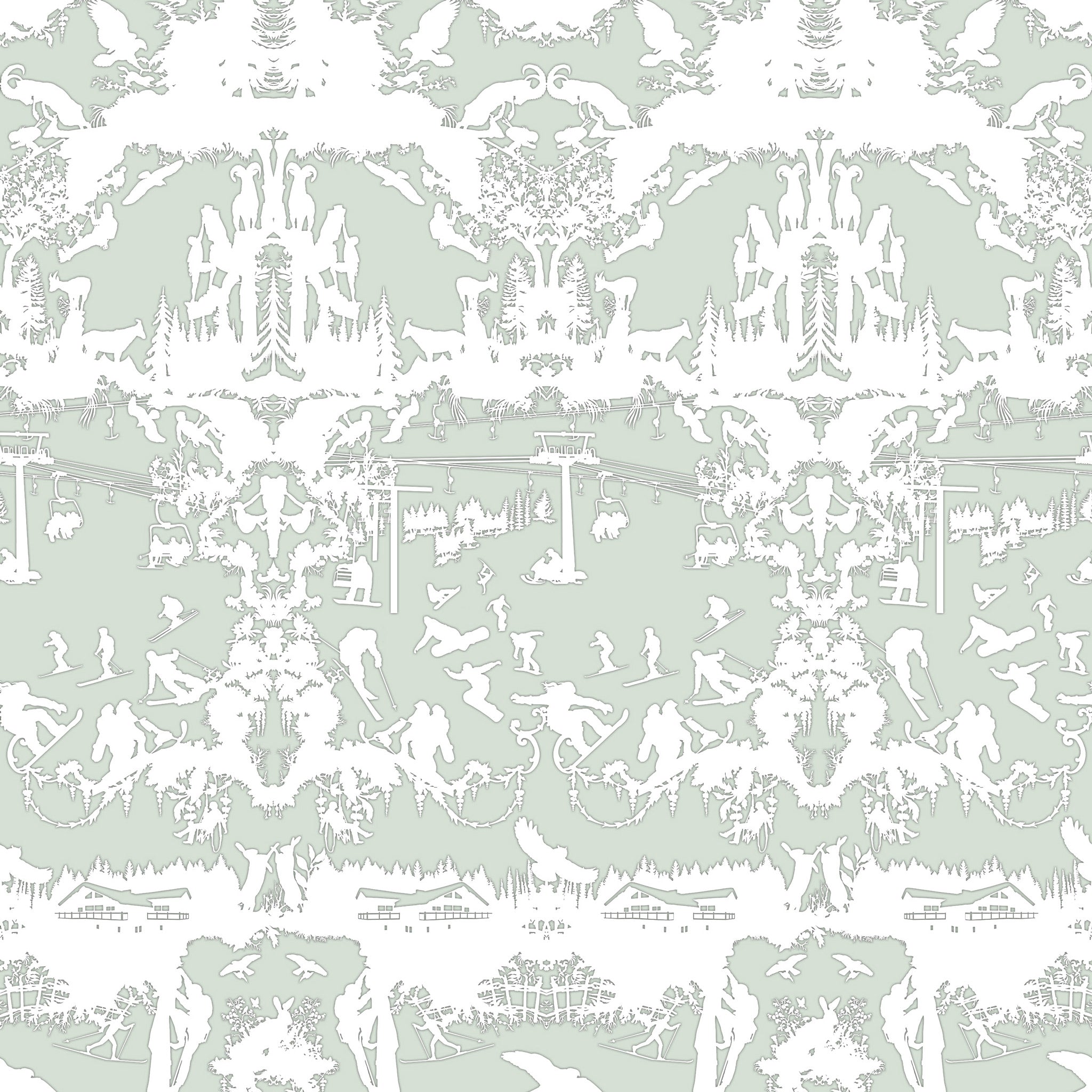 Timorous Beasties 'Alpine Toile' Wallpaper Sage