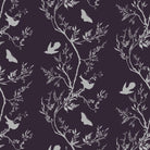 Timorous Beasties 'Birdbranch Stripe' Hand-Print Wallpaper Silver Pearl on Peregrine