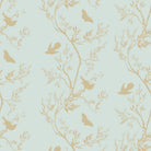 Timorous Beasties 'Birdbranch Stripe' Hand-Print Wallpaper Gold Pearl on Mitchell