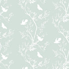 Timorous Beasties 'Birdbranch Stripe' Hand-Print Wallpaper White on Mitchell