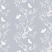 Timorous Beasties 'Birdbranch Stripe' Hand-Print Wallpaper White on Pale Blue