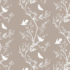 Timorous Beasties 'Birdbranch Stripe' Hand-Print Wallpaper White on Stone