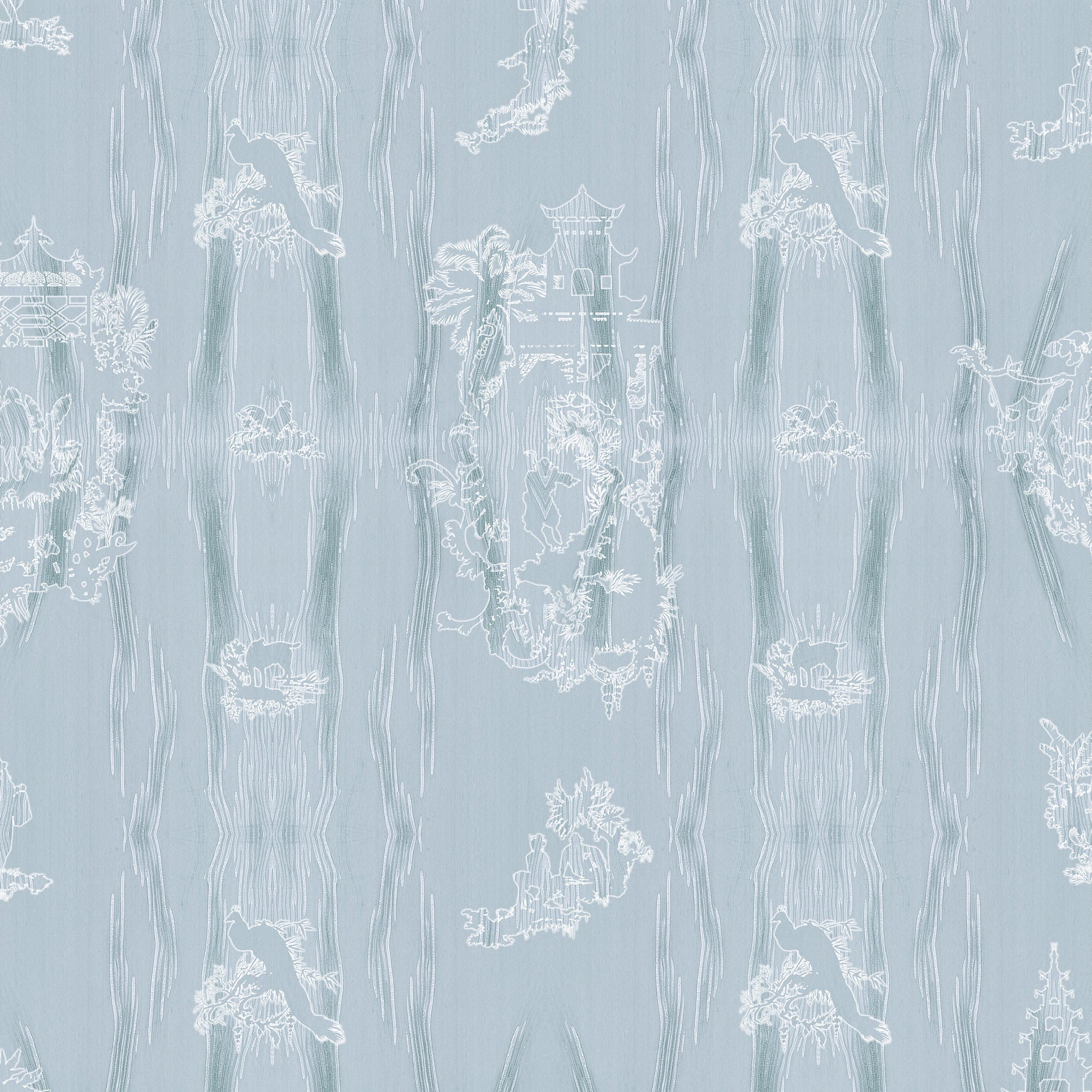 Timorous Beasties 'Chinoiserie Scenic' Wallpaper Powdered Porcelain