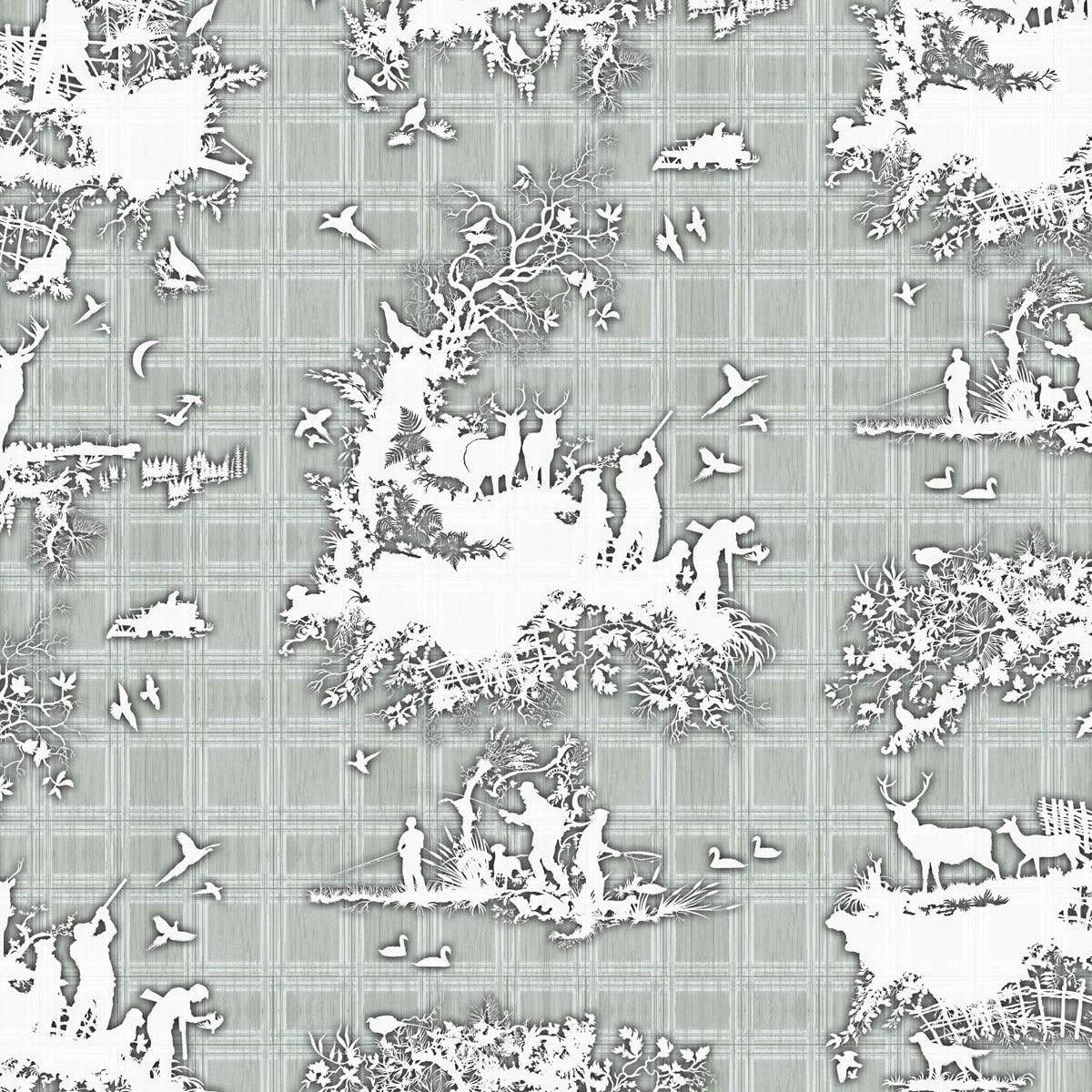 Timorous Beasties 'Classic Hunt' Wallpaper Grey