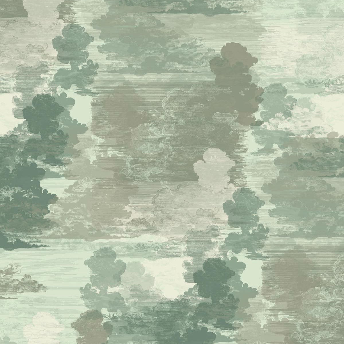 Timorous Beasties Cloud Toile Wallpaper Green