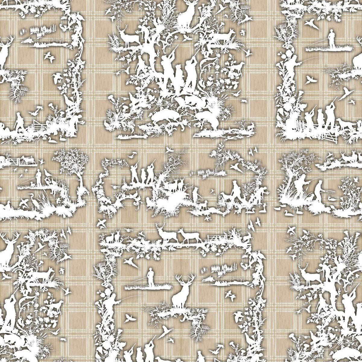 Timorous Beasties 'Glorious Twelfth' Wallpaper Beige