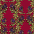 Grand Thistle Hand-Print Wallpaper Gold on Red