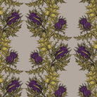 Grand Thistle Hand-Print Wallpaper Gold on Stone