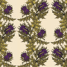 Grand Thistle Hand-Print Wallpaper Gold on Cream