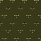 Timorous Beasties 'Honey Bee' Velvet Fabric Black & Pale Gold on Olive