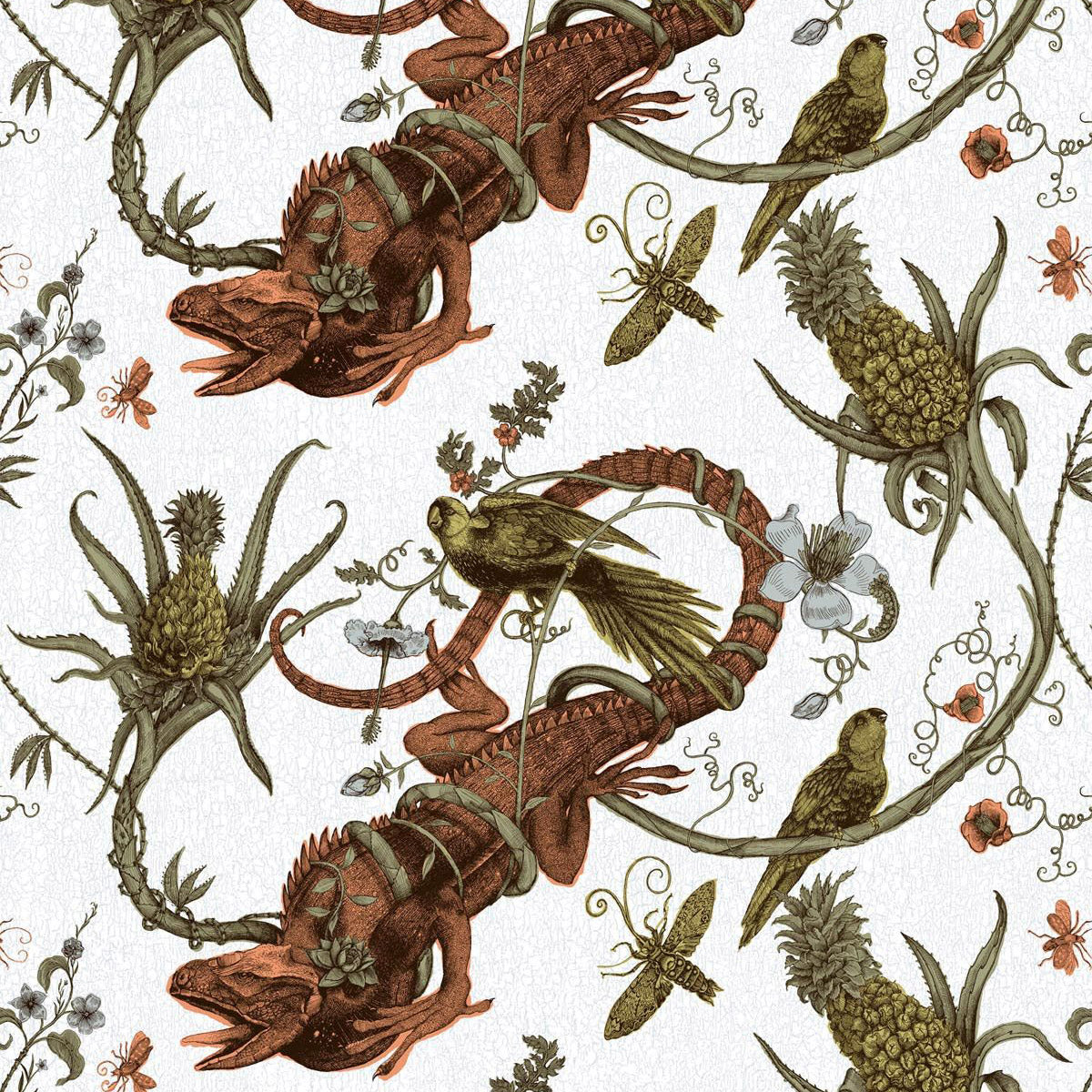 Timorous Beasties Iguana Fabric Original Rust