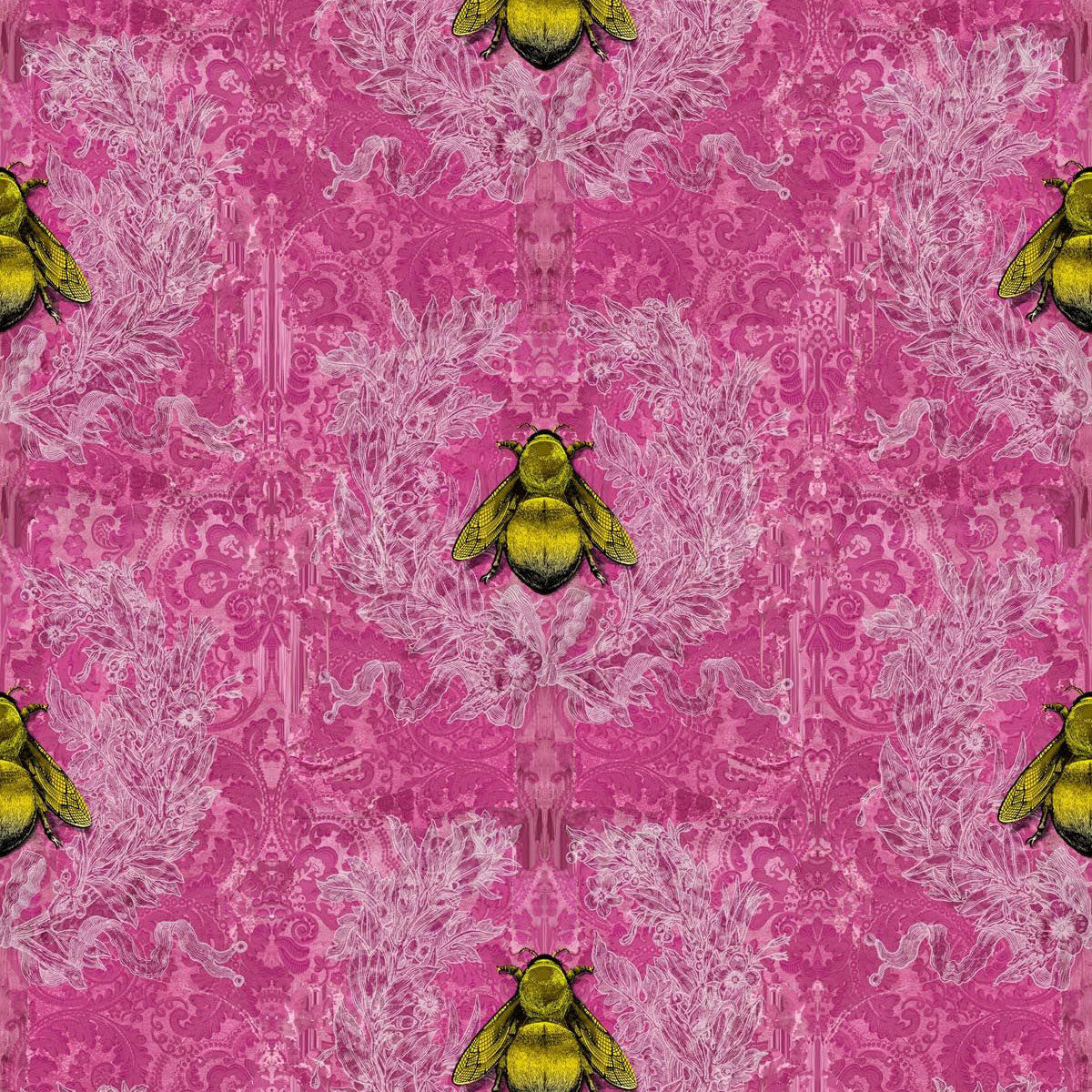 Timorous Beasties 'Imperial Apiary' Wallpaper Pink