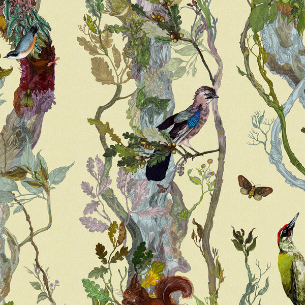 Timorous Beasties 'Indie Wood' Wallpaper Antique