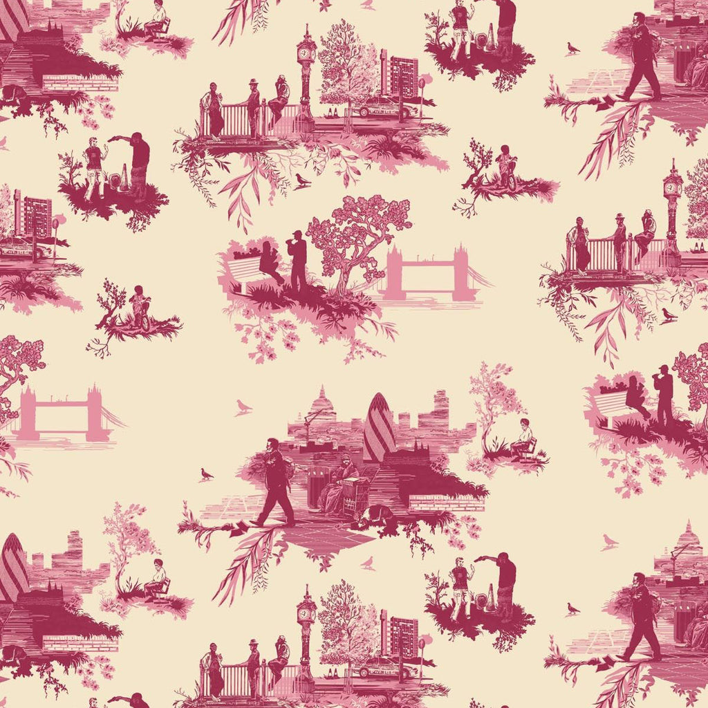 Toile Red Beige Wallpaper AB27657 by Patton Norwall Wallpaper