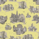 Timorous Beasties 'New York Toile' Wallpaper Greys on Yellow