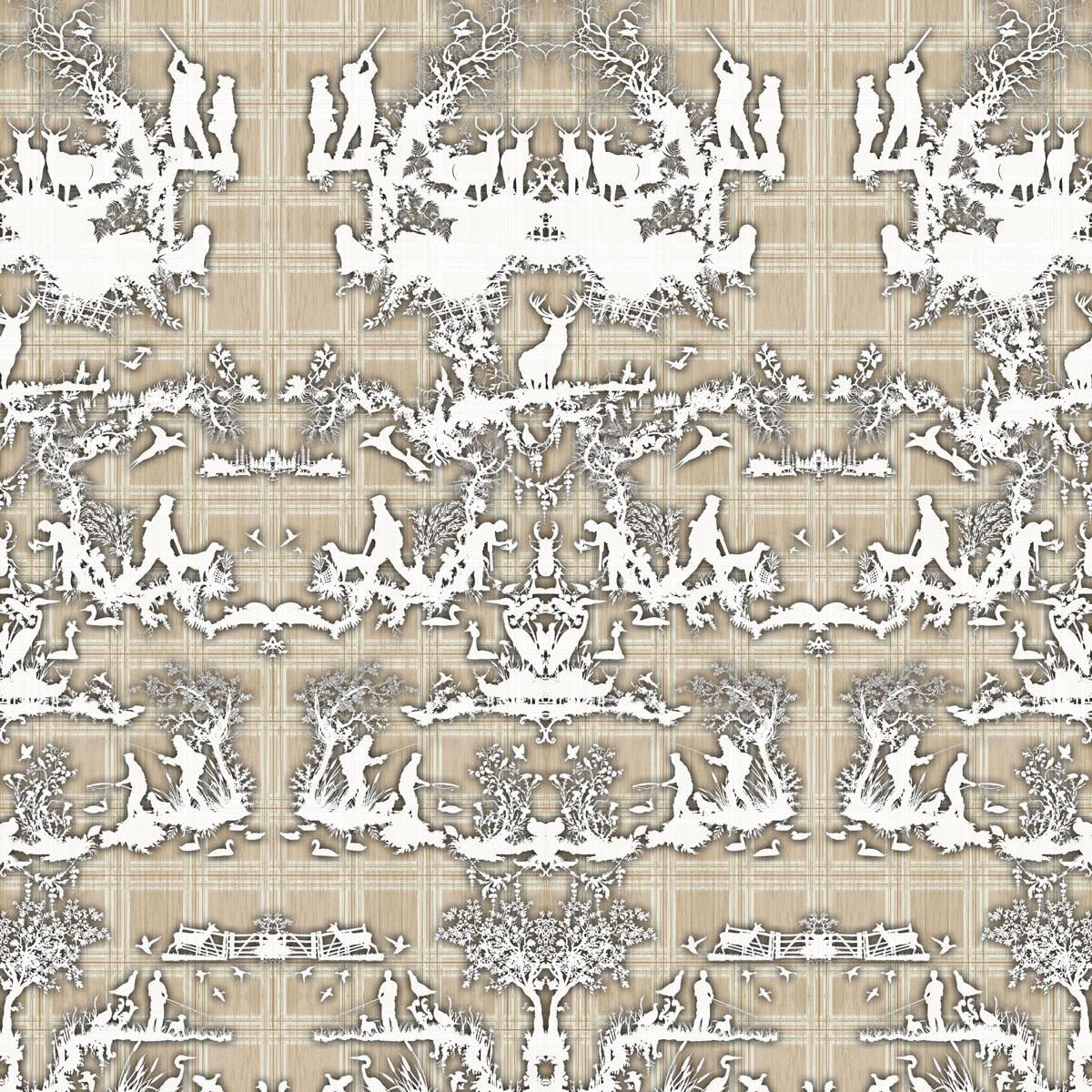 Timorous Beasties 'Open Season' Wallpaper Beige