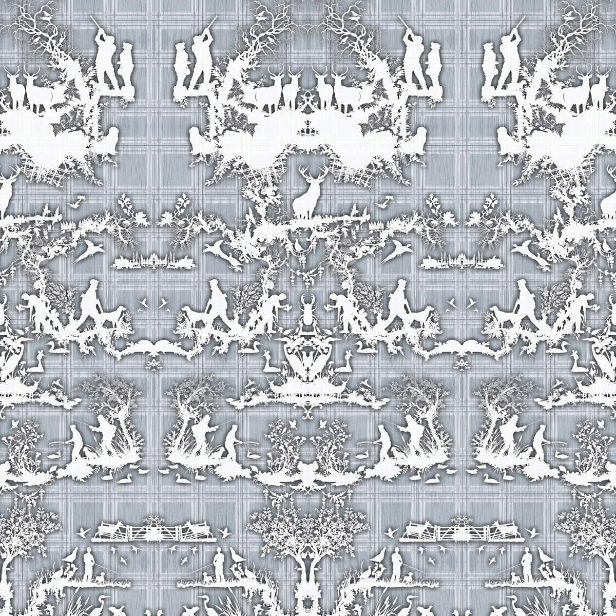 Timorous Beasties 'Open Season' Wallpaper Blue