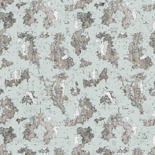 Timorous Beasties Pillement Islands Cork Wallpaper  Pale Blue
