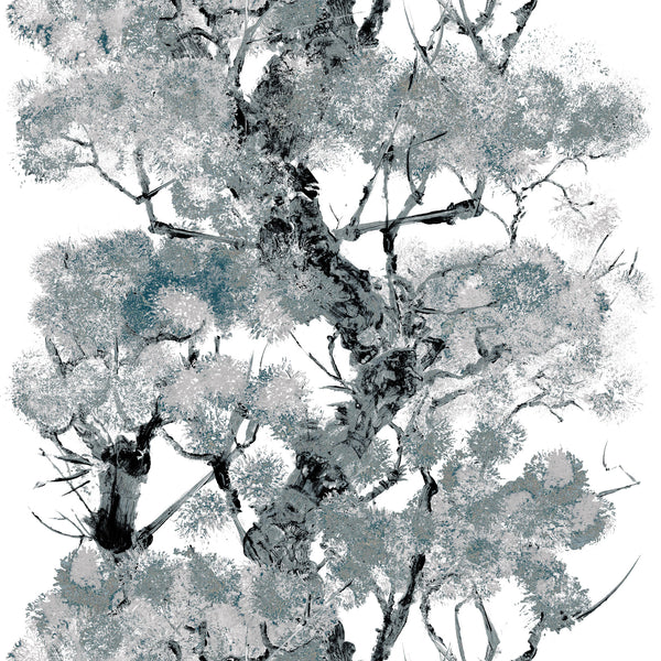 Timorous Beasties Pinyin Tree Superwide Wallpaper Grey