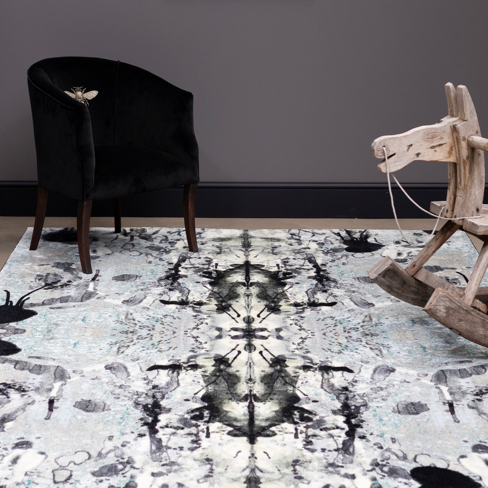 Timorous Beasties 'Rorschach' Art Rug Room Scene