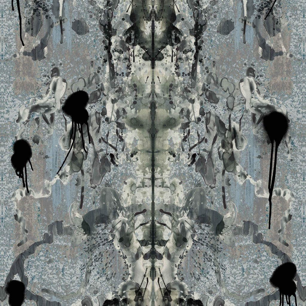 Timorous Beasties Rorschach Superwide Wallpaper Blue Grey
