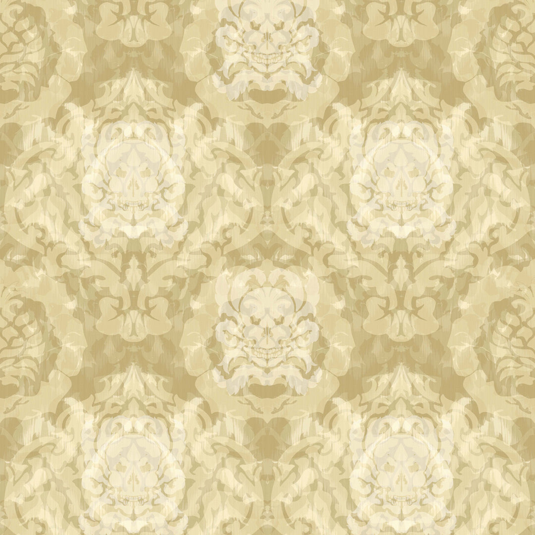 Timorous Beasties 'Skull Damask' Superwide Wallpaper Vanilla