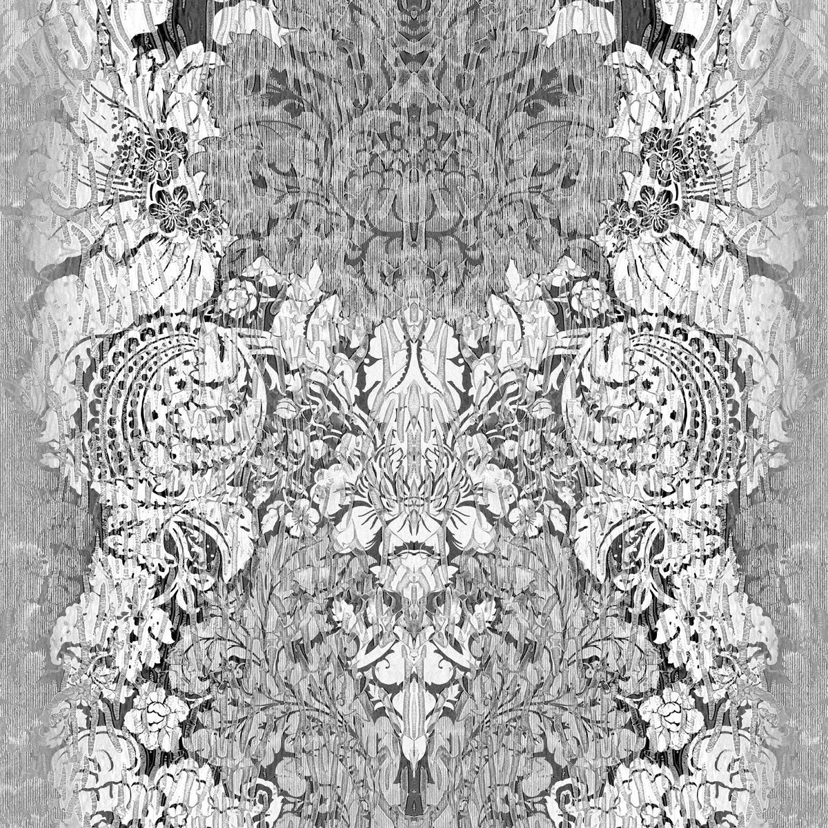 Timorous Beasties 'Studio Damask' Wallpaper Turquoise Greys