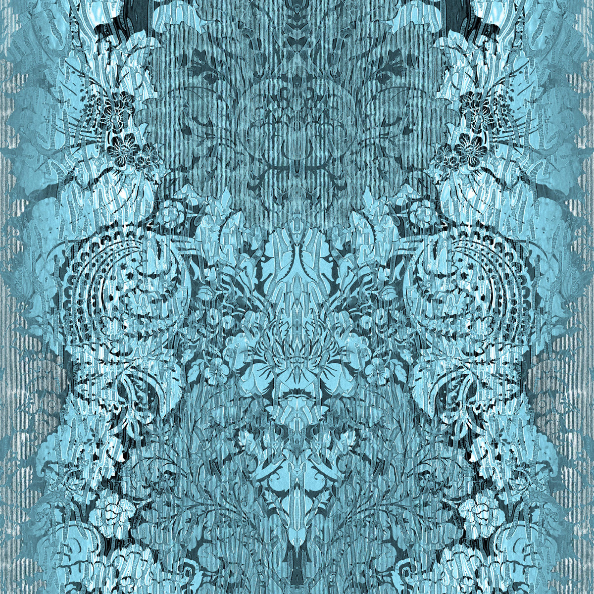 Timorous Beasties 'Studio Damask' Wallpaper Turquoise