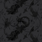 Timorous Beasties 'Superwide Iguana' Wallpaper Black on Black