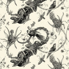 Timorous Beasties 'Superwide Iguana' Wallpaper Black on Ivory